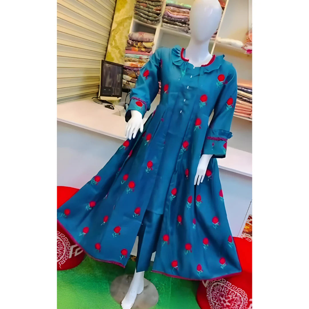 Gone ladies  Stitched Embroidered Flower Gown 3Pc Dress for Women
