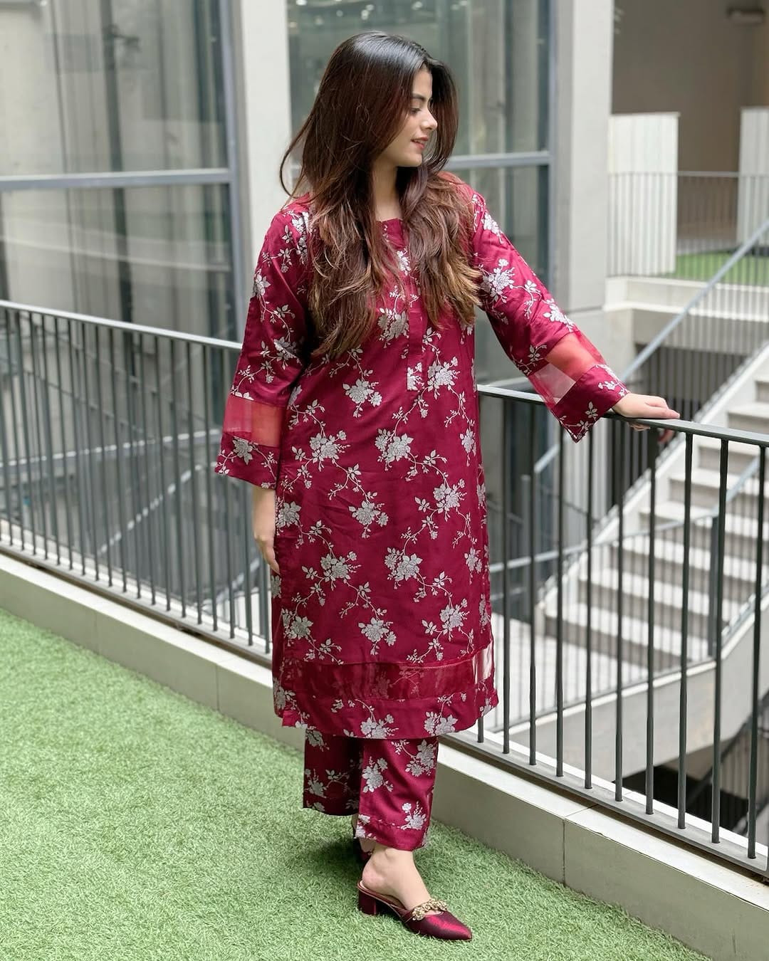 Azadi sale only 1800 Elegence Doriya cotton Blosom  printed Long lenth Co-ord 2p set