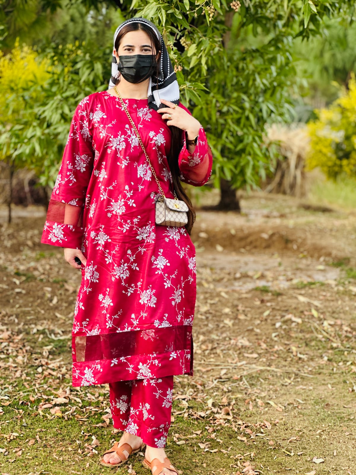 Azadi sale only 1800 Elegence Doriya cotton Blosom  printed Long lenth Co-ord 2p set