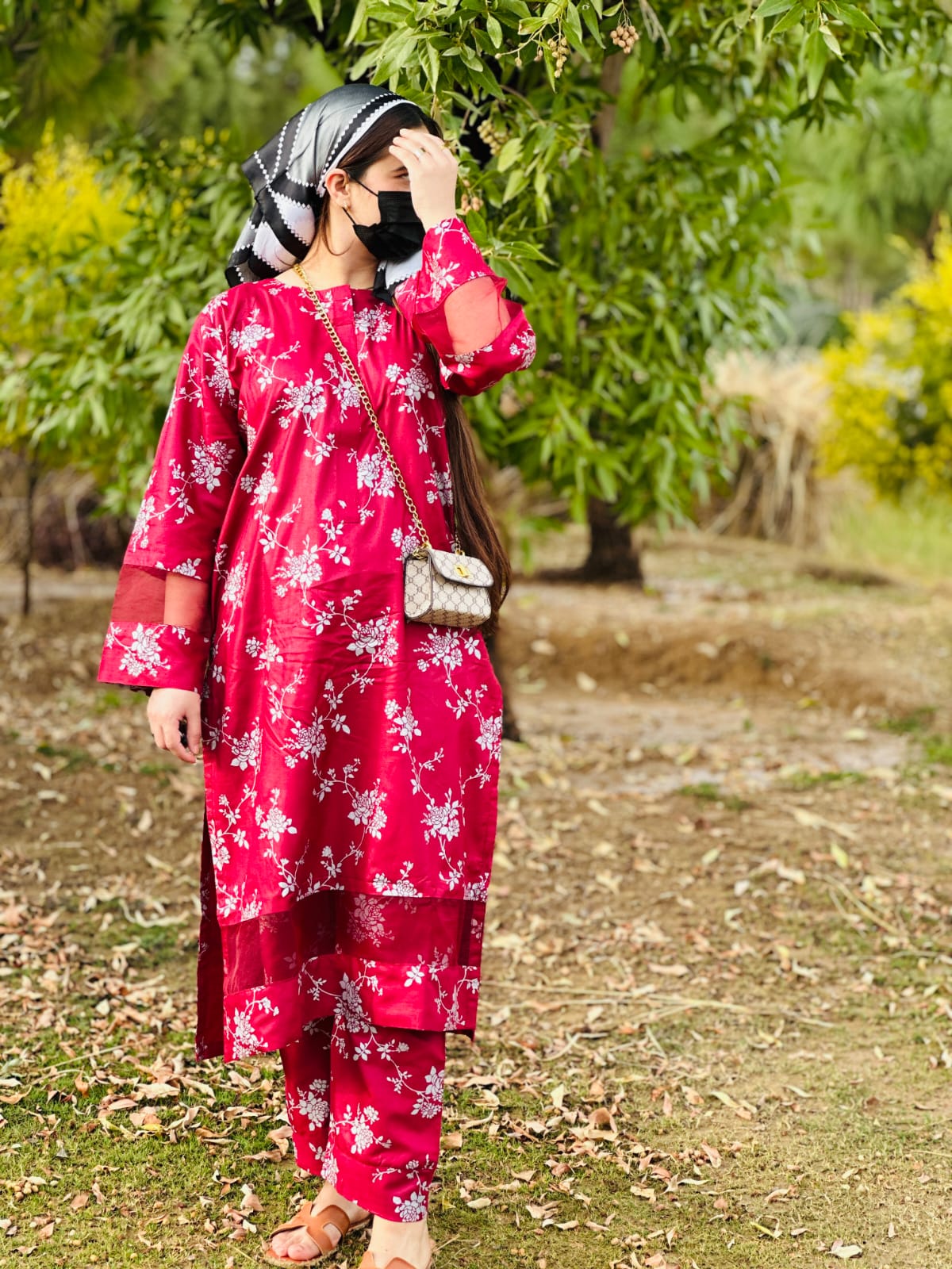 Azadi sale only 1800 Elegence Doriya cotton Blosom  printed Long lenth Co-ord 2p set