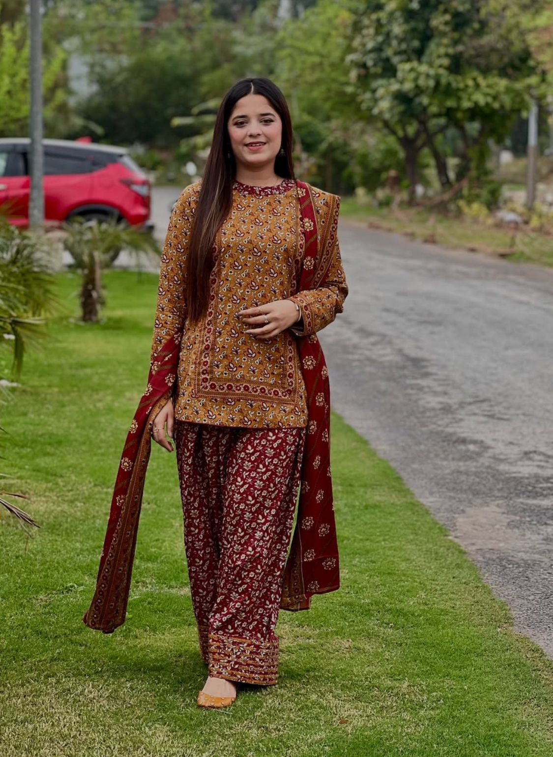 DIGITAL rang ja 3PC SUIT WITH FARSI SALWAR Al jannat collection