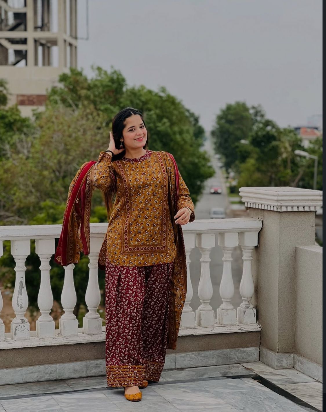 DIGITAL rang ja 3PC SUIT WITH FARSI SALWAR Al jannat collection