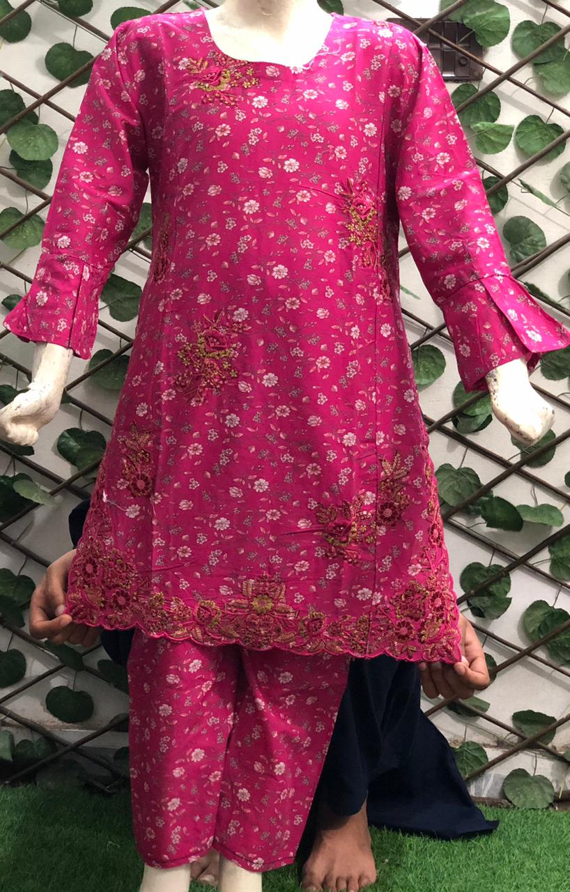 Baby Girl Cotton Embroidered Suit