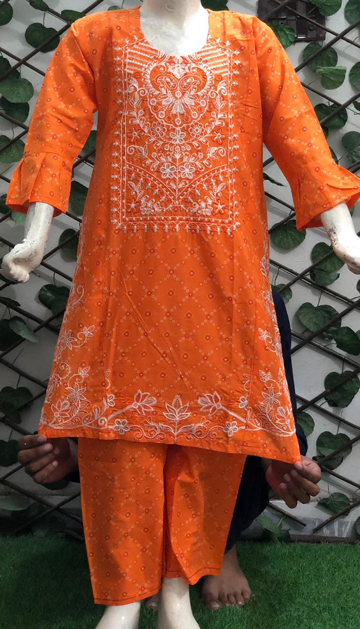 Baby Girl Cotton Embroidered Suit