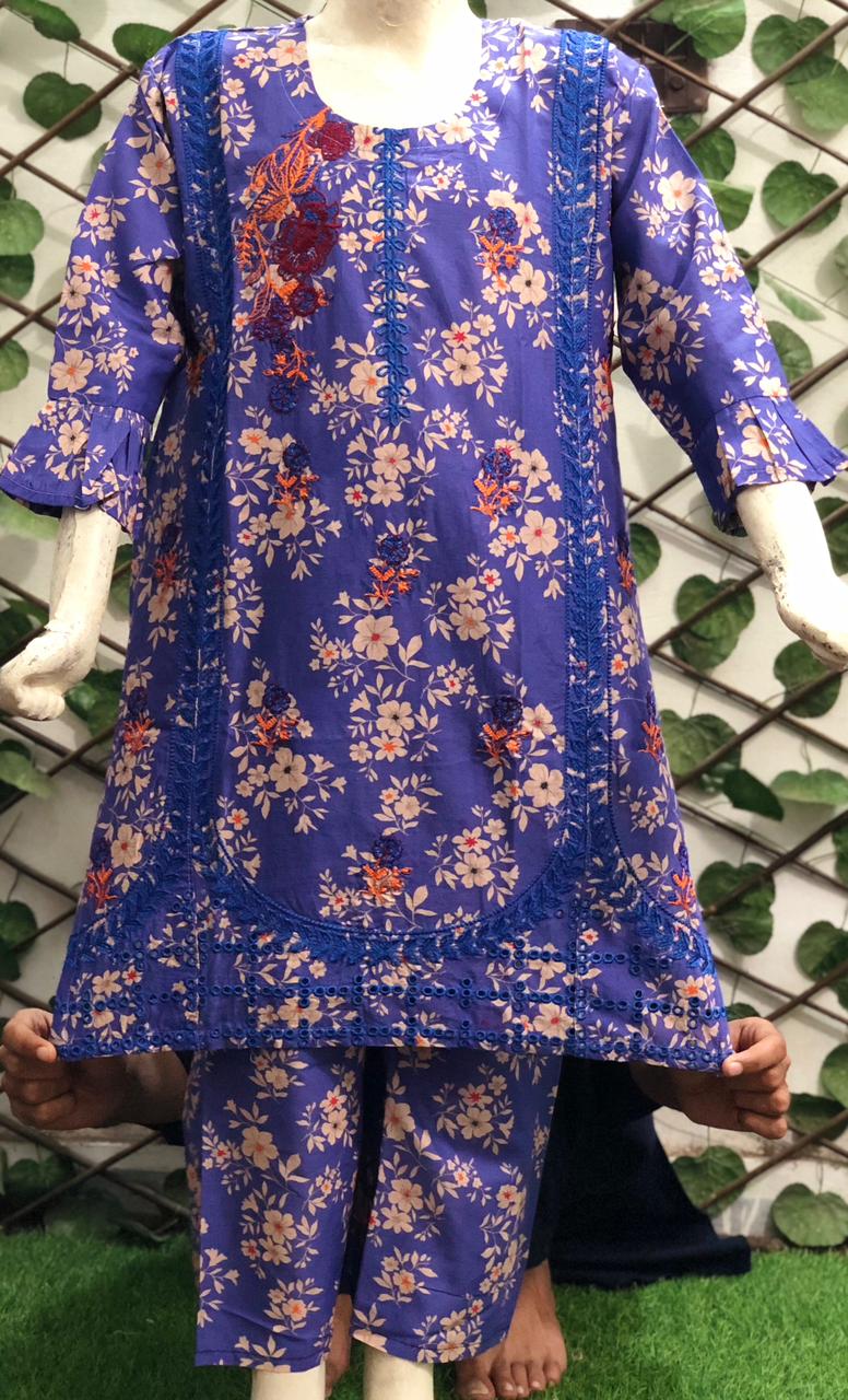 Baby Girl Cotton Embroidered Suit