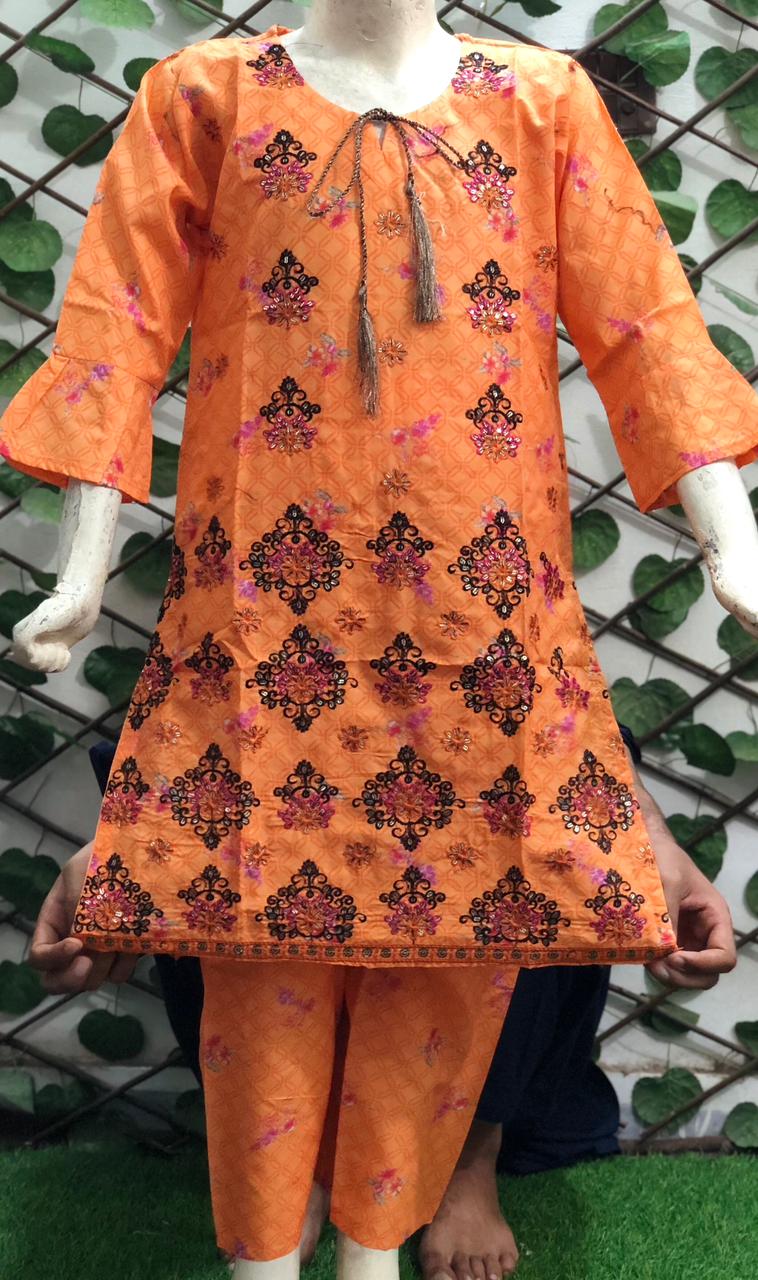 Baby Girl Cotton Embroidered Suit