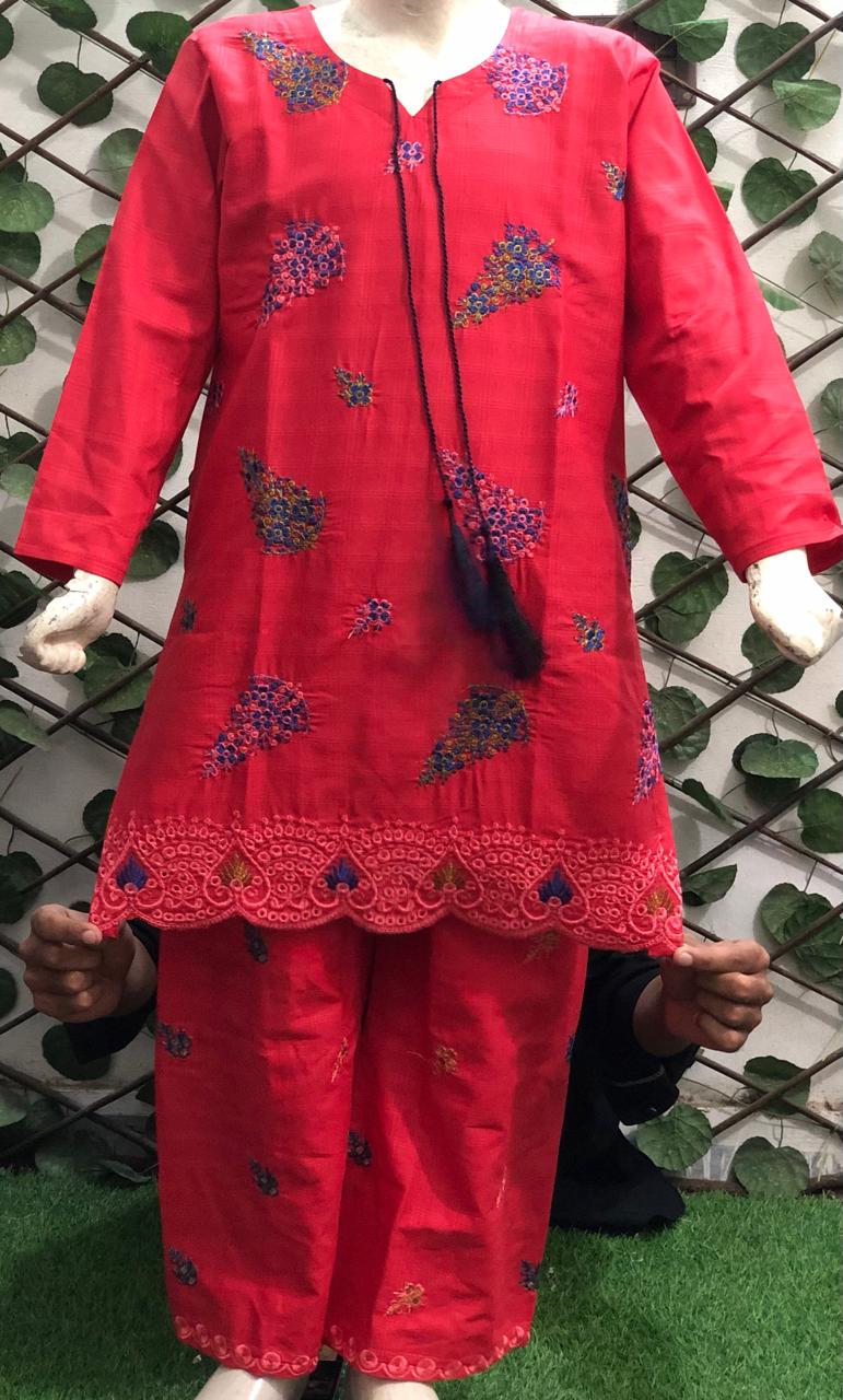 Baby Girl Cotton Embroidered Suit