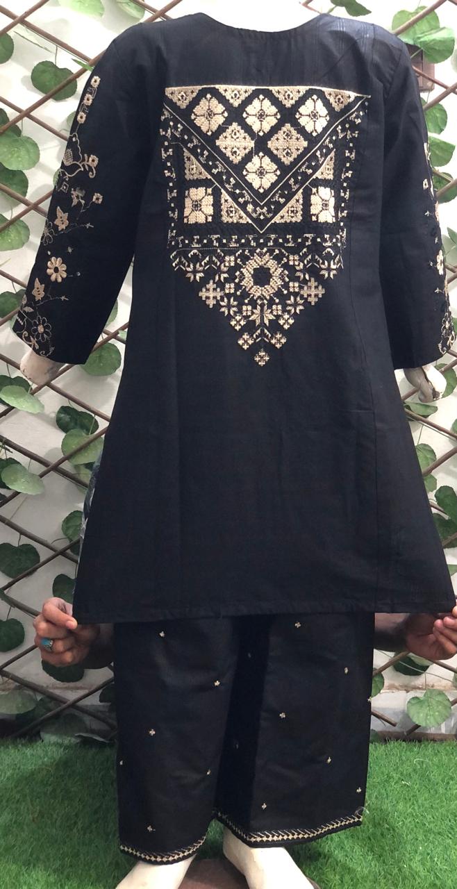 Baby Girl Cotton Embroidered Suit