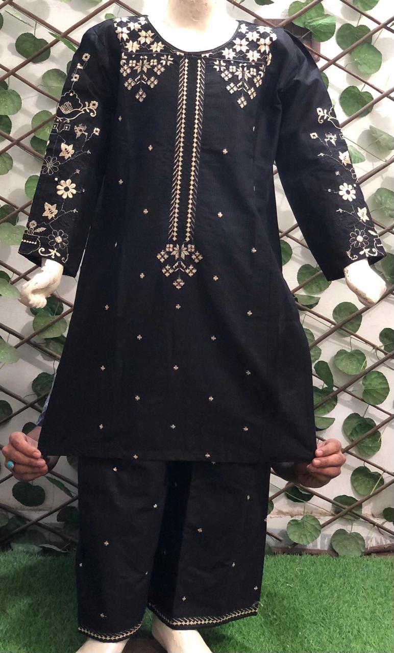 Baby Girl Cotton Embroidered Suit