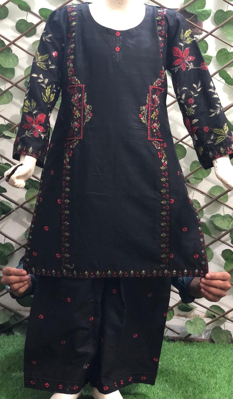 Baby Girl Cotton Embroidered Suit