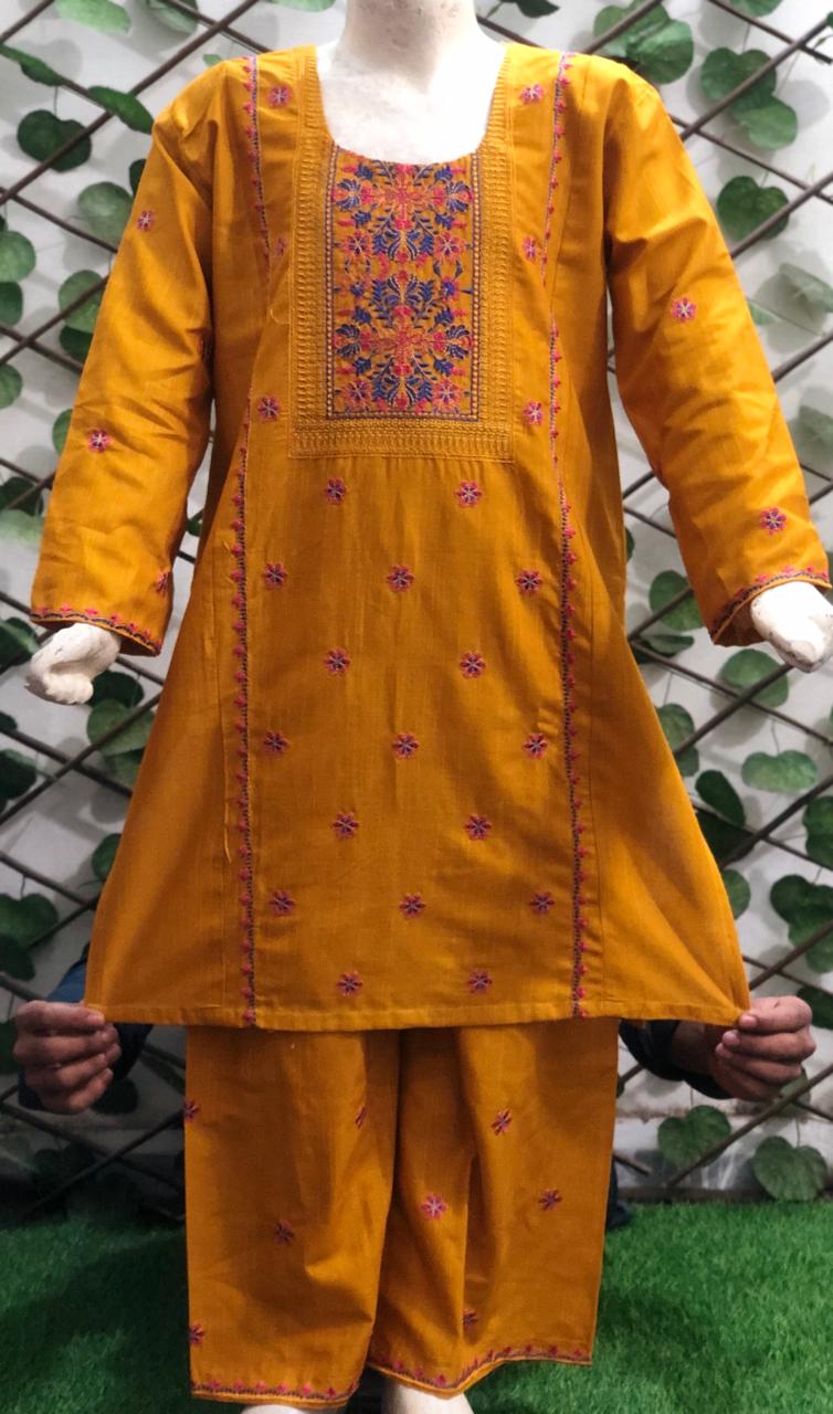 Baby Girl Cotton Embroidered Suit