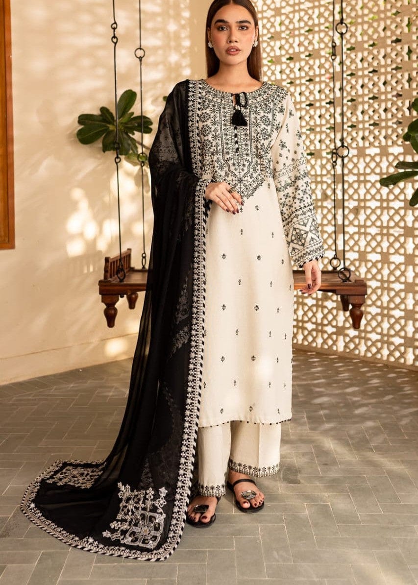 Azadi sale Elegant 3-Piece Cotton Embroidered Stitch Suit