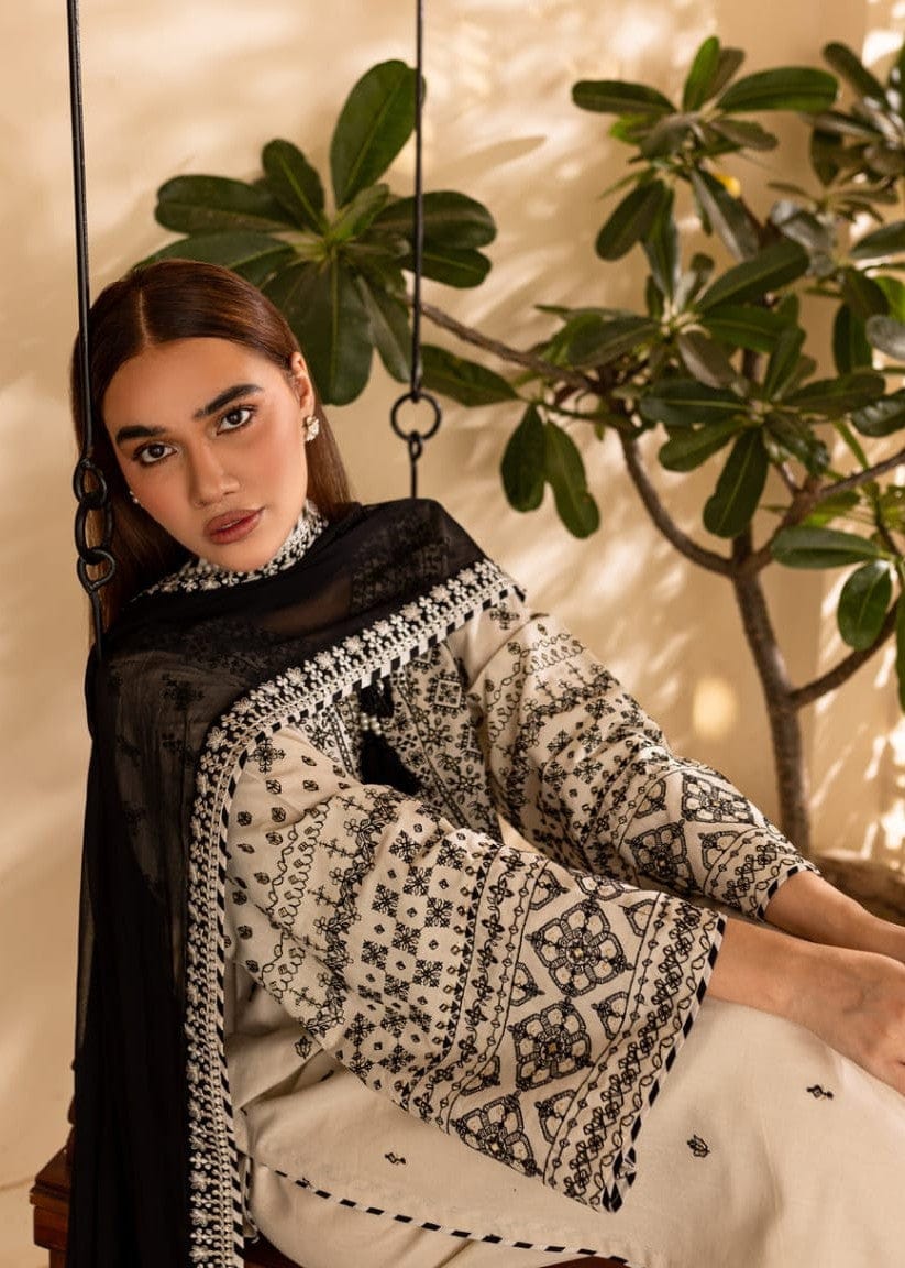 Azadi sale Elegant 3-Piece Cotton Embroidered Stitch Suit