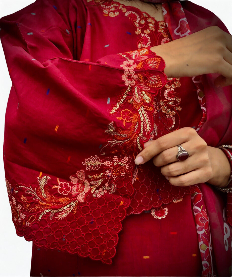 Doriya lawn 3-Piece Suit with Digital Print  lawn dupatta