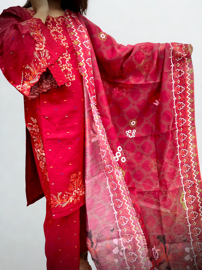 Doriya lawn 3-Piece Suit with Digital Print  lawn dupatta